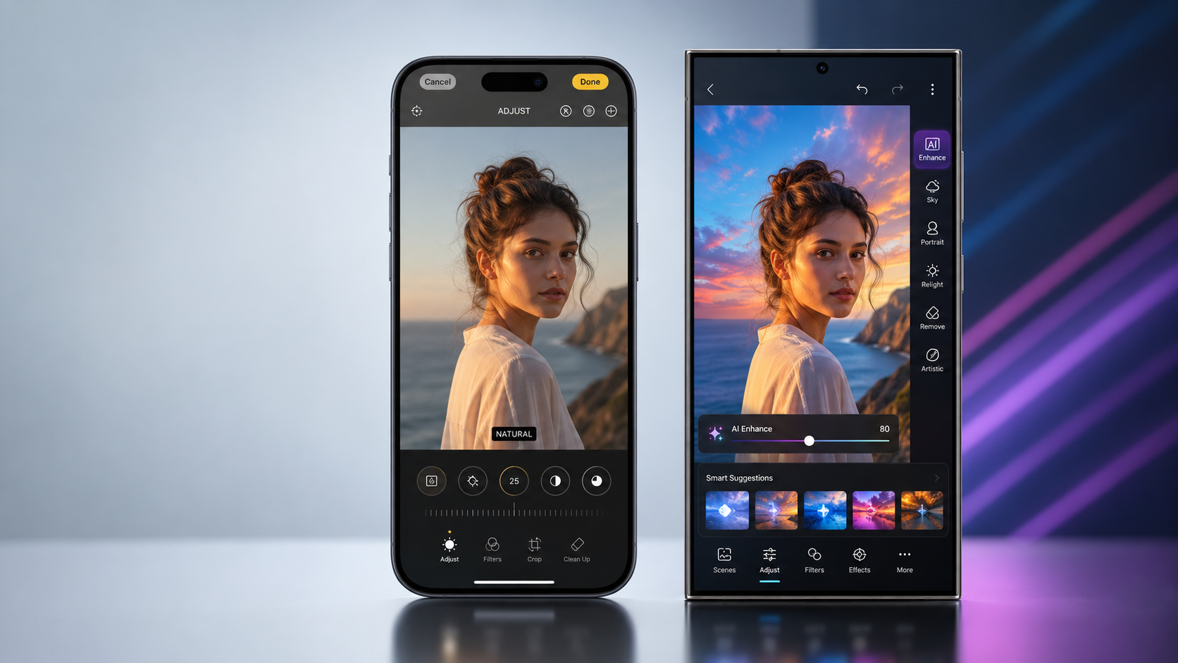 Qual IA desses celulares edita melhor as suas fotos: Apple ou Samsung? Ve Aqui Comparação entre celulares Apple e Samsung usando inteligência artificial para editar fotos
