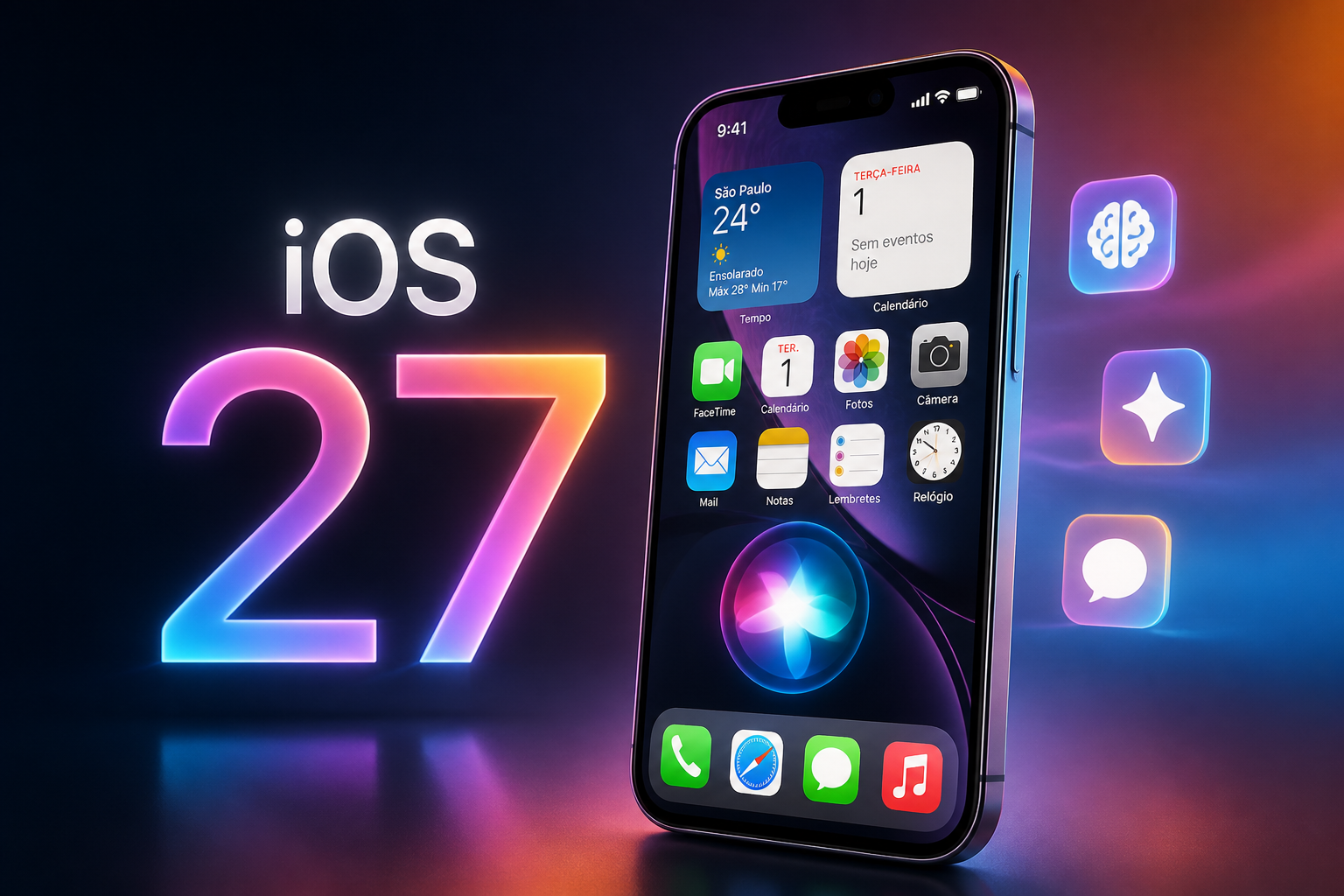 iOS 27 Eleva Inteligência Artificial com Apple Intelligence e Promete Revolucionar a Experiência no iPhone Imagem destacada sobre iOS 27