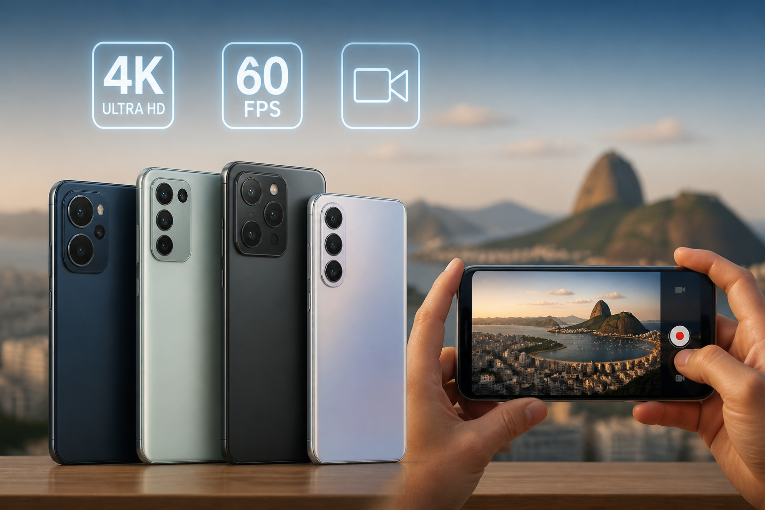 Os Melhores Celulares Intermediários para Gravação em 4K a 60 fps em 2026 Imagem destacada sobre Os Melhores Celulares Intermediários Gravação em 4K a 60 fps em 2026