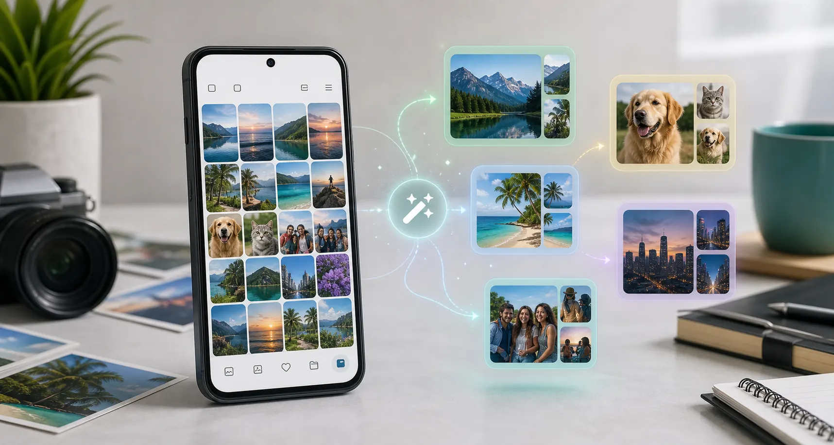 Recursos de IA no Android para fotos, busca e organizacao