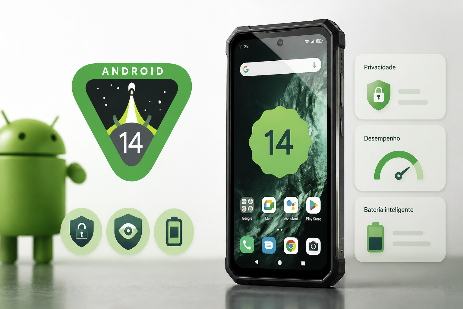Android 14 aplicado a smartphones