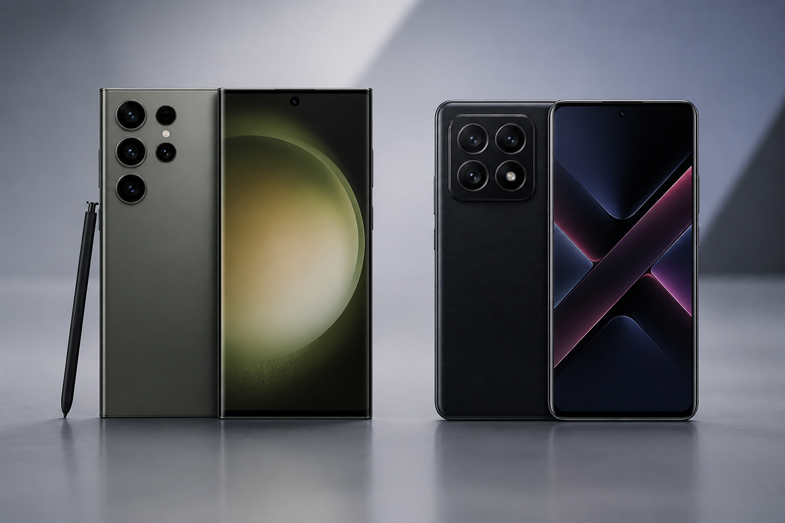 Poco X8 Pro Max vs Samsung Galaxy S23 Ultra: Qual Smartphone Vale Mais a Pena em 2026? Samsung Galaxy S23 Ultra e POCO X8 Pro lado a lado em comparativo